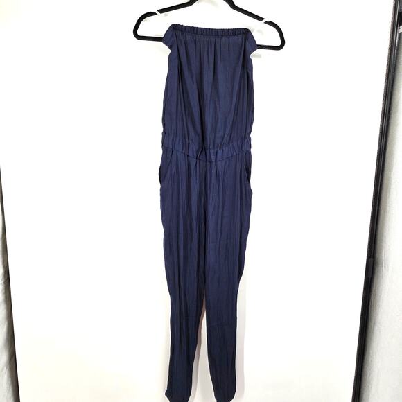 Lilly Pulitzer Women Emiko Strapless Jumpsuit Size XS Pockets In True Navy - Picture 1 of 7